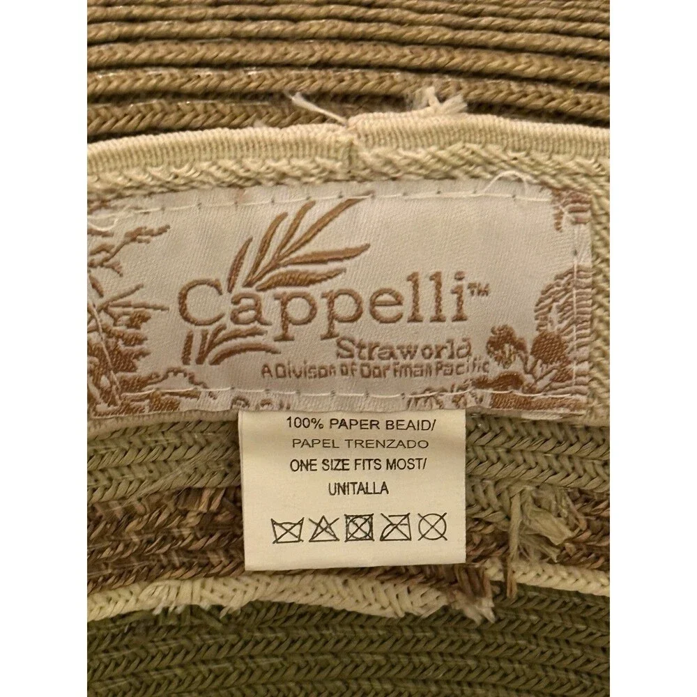 Cappelli Straworld Womens Wide Brim Paper Braid Packable Sun Hat Striped One Siz